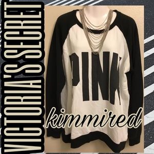 Black/White Victoria’s Secret PINK Sweatshirt ~ L